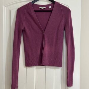 Vince cashmere ribbed v-neck cardigan sweater